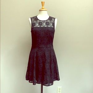 Like new black crochet lace fit flare sleeveless
